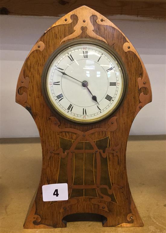 Art Nouveau copper mounted clock